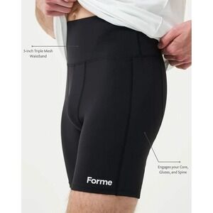 Forme Ergo Posture Correcting Under Short Briefs Men XL Obsidian Black Core Back